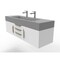 Castello Usa Nile 60" Wall Mounted White Vanity With Gray Top And Gold Handles CB-MC-60W-GLD-2053-GR - alternate 7
